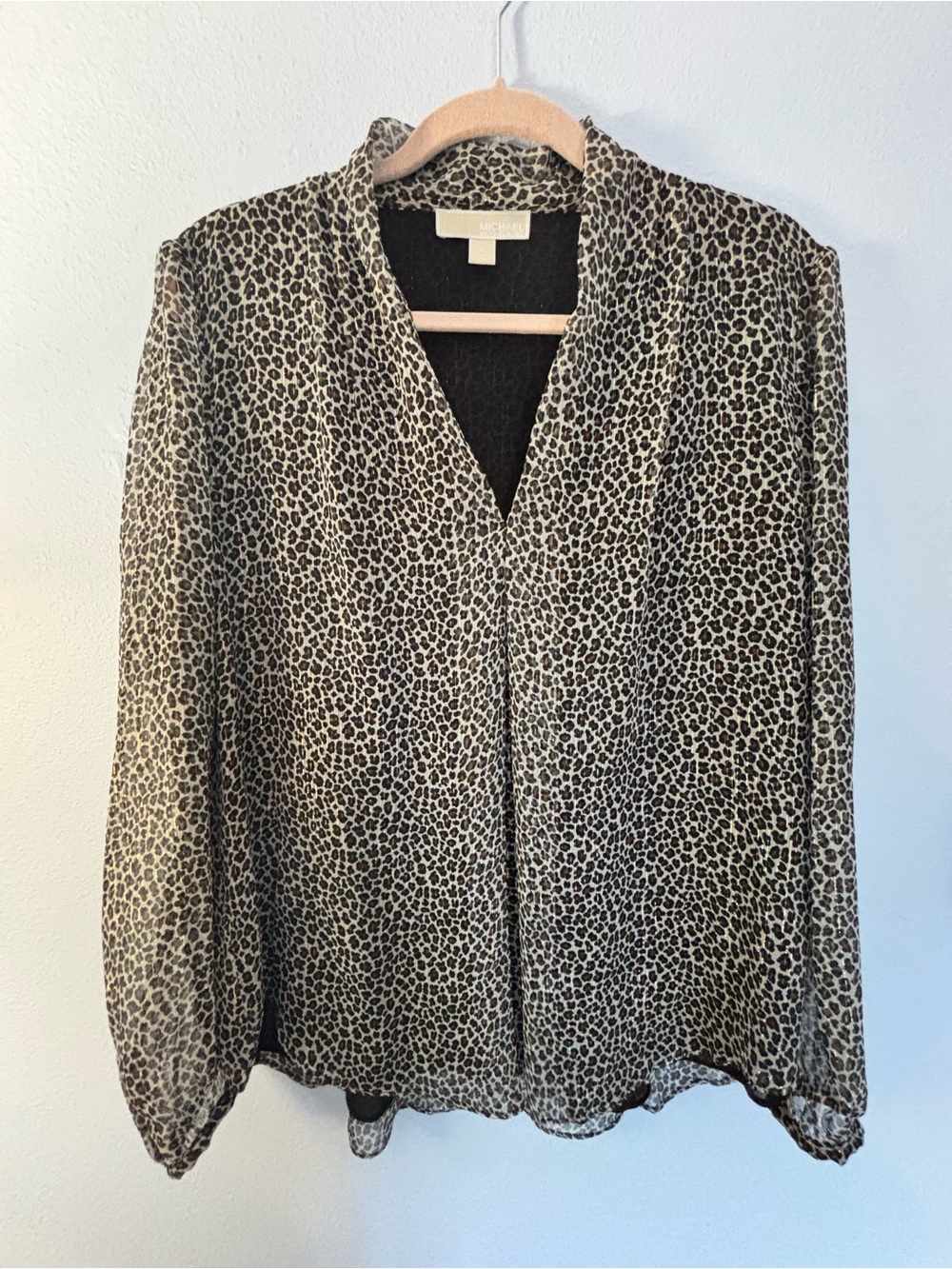 Michael Kors Leopard Print Blouse - Black & Cream